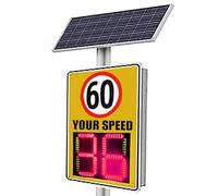 HNBYLMM Cartello Radar di Limite di velocità a energia Solare, Display Radar di Limite di velocità a LED, Cartello Radar di Feedback in Alluminio, per autostrade e Strade a velocità Limitata 60X90cm