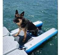 HNBYLMM Galleggiante e rampa d'Acqua per Piscina per Cani, rampa Gonfiabile Antiscivolo in Eva per Barca per Cani Fino a 60 kg, scaletta per Cani per Cani di Piccola e Media Taglia,Blue-120X90X10cm