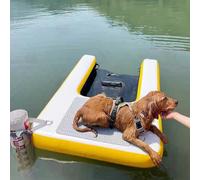 HNBYLMM Galleggiante e rampa d'Acqua per Piscina per Cani, rampa Gonfiabile Antiscivolo in Eva per Barca per Cani Fino a 60 kg, scaletta per Cani per Cani di Piccola e Media Taglia,Yellow-120X90X10cm
