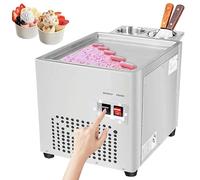 HNBYLMM Macchina per Rotoli di Gelato Fritto, Macchina per Gelato Arrotolato, teglia Quadrata per Gelato Fritto 35x25 cm, con compressore e 2 raschiatori, per preparare Gelato e Yogurt Gelato
