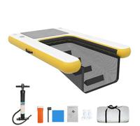 HNBYLMM Rampa d'Acqua Gonfiabile per Cani, rampa per Piscina per Cani per moli e Laghi, Rampa Gonfiabile per Barca per Cani con gradini Antiscivolo, per Cani Fino a 60 kg,Yellow-150X100X10cm