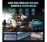 HNBYLMM Saldatrice Senza Fili Portatile with Batteria 6,0AhX2, Saldatrice a Elettrodo Inverter IGBT con Display LED, Due Metodi di Alimentazione, per Lavori Fai da Te All'aperto