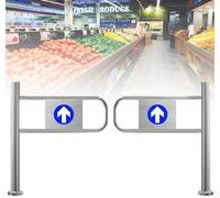 HNBYLMM Supermercato entrata Sicurezza cancello, Cancello di Sicurezza a Battente a Molla, Cancello a Battente Universale en Acciaio Inossidabile, Cancello a Chiusura Automatica per Biblioteca,Double