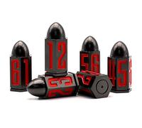 HNCCESG Dadi 6 Facce, Dadi Proiettile da 6 pezzi per Dungeons and Dragons Set Dadi D&D Metallo con Scatola Dadi DND Poliedrici Dadi da Gioco(Proiettile Rosso Numero)