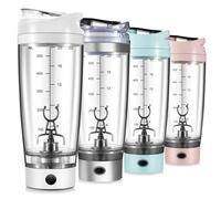 HNCY 600 ml Shaker Proteine Elettrico, Bottiglia shaker, Senza BPA, Portatile Mixer Cup, Tazze Shaker ricaricabile USB C per Frullati Proteici, Protein Shaker Bottle per Frullati Proteici - bianco
