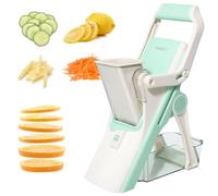 HNCY Mandolina per Verdure, Taglia Verdure Manuale con 5 Modalità di Taglio, Tagliaverdure con Contenitore, Taglia Verdure julienne Julienne, Taglia Patate, Affetta Verdure Mandolina Regolabile