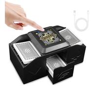 HNCY Mischia Carte Automatico per 1-2 Mazzi, Mescolatore Carte da Gioco Elettrico, Rilevamento Gestuale, Basso Rumore per Carte Uno, Poker, Burraco, Blackjack, Alimentazione a USB/Batteria