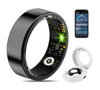 HNCY Smart Ring, Anello Smart Uomo Donna, IP68 Smartring Fitness Tracker, Smart Ring con Monitoraggio del Sonno/Frequenza Cardiaca/SpO2/Sport Monitoraggio, Compatible Android iOS (Nero, 11#)