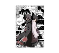 Hndeial Poster su tela a tema anime Uchiha Itachi e Sasuke, decorazione per camera da letto, sport, ufficio, stanza, regalo, senza cornice, 60 x 90 cm