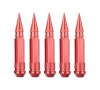 HNDRBD 20 pezzi dadi for ruote auto bulloni for prigionieri da 90 mm in alluminio for cerchi estesi sintonizzatori punte M12X1.25 / .5(Red,M12x1.5)