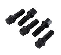 HNDRBD Bulloni ruota neri m14x1,5 14x1,25 28mm/35mm/40mm/45mm gambo conico sede perni estesi aftermarket ET(28mm 5pcs,M14x1.25)