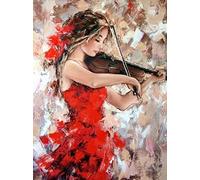 HNDXLHH Diamond Painting Kit Completo 40x50cm Ragazza Violino Diamond Painting Grandi Dimensioni Strass Quadri con Perline Adulti Pittura Diamante 5d Fai da Te Punto Croce for Home Wall Decor