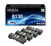 HNEJA Cartuccia Toner 6130 (4 Pezzi, BK/C/M/Y) per Xerox Phaser 6130 6130N Stampante, Compatibile Cartucce Toner Sostitutive 106R01281 106R01278 106R01279 106R01280, Ad Alta capacità,4 Colors-1 Pack