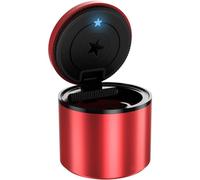 HNGJB Posacenere Auto per Audi RS6 Station Wagon 4B 4F C7 C8 Portasigarette Senza Fumo Posacenere Portatile Rifiuti Antipolvere Multifunzionale Interni,Red