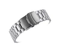 HNGM Cinturini per orologio da uomo Acciaio inossidabile 18mm 20mm 22mm Curved End Watchband da uomo Donne in metallo solido doppio serratura cinturino Cinturini da uomo (Band Color : Silver)