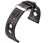 HNGM Cinturino Orologio Cinturino morbido e sottile 22mm 24mm nero marrone signore da uomo cintura cintura cintura cintura cintura fibbia (Band Color : Nero)
