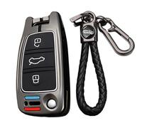 HNHPY Custodia Chiave Macchina per Audi A1 A3 A4 A6 A8 Quattro Q2 Q3 Q7 S3 S6 RS3 RS6 R8 TT TTS, Copri Chiavi Cover Copri Chiave Telecomando Guscio Portachiavi Ricambi,3b - Noir