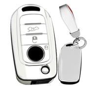 HNHPY Custodia Chiave Macchina per Fiat Tipo Toro Nuovo Freedom 500X Doblo Argo Grazie, Copri Chiavi Cover Copri Chiave Telecomando Guscio Portachiavi Ricambi,A-Blanc.