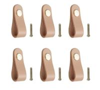 HNJKJEU Maniglie di Cuoio, 6 pezzi Maniglie per Porta di Mobili In pelle Maniglia Creativa Moderni in Pelle per Porta dell'armadio, Cassetto, Maniglie delle Porte, Viti incluse