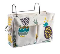 HNJKJEU Tasche da Letto Appendibile con Gancio Portaoggetti da Letto Appendibile Tasca Portaoggetti Letto a Castello Borsa Portaoggetti da Letto per Casa Ufficio Scuola Dormitorio (Ananas)