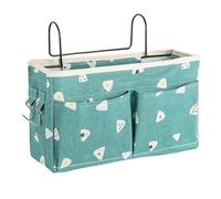 HNJKJEU Tasche da Letto Appendibile con Gancio Portaoggetti da Letto Appendibile Tasca Portaoggetti Letto a Castello Borsa Portaoggetti da Letto per Casa Ufficio Scuola Dormitorio (Stampa blu)