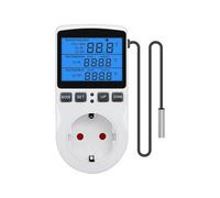 HNJXNAHMN KT3100 Regolatore di Temperatura Presa Termostato Digitale 120/220V Timer Presa Presa Riscaldamento Raffreddamento Interruttore con Sonda Sensore(EU Plug Backlight)