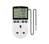 HNJXNAHMN KT3100 Regolatore di Temperatura Presa Termostato Digitale 120/220V Timer Presa Presa Riscaldamento Raffreddamento Interruttore con Sonda Sensore(UK Plug)