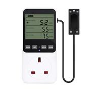 HNJXNAHMN Presa con Timer e termostato Digitale for Controllo Temperatura e umidità, Spina UE/FR/AU/US(UK Plug)