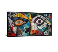 HNKDKJ Pablo Picasso Quadro su Tela Volti Femminili Stampa Pablo Picasso Opera d'Arte per Soggiorno e Camera da Letto Home Decor 60x135cm/24x53 Pollici -Cornice Interna