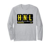 HNL Honolulu Hawaii USA Souvenir da Viaggio Giallo Maglia a Manica