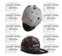 HNLMZ Porta Cappelli,10 Pcs Autoadesivo Ganci per Berretti da Baseball,Cappelli Curve Ganci,Adatto a Tutti i Tipi di Cappelli, Sciarpe, Borse, Asciugamani, Cuffie (Trasparente)