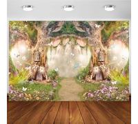 Hnmdmyi 1.5x1.2m Sfondo foresta incantata Giardino fata paese delle meraviglie bosco fotografia sfondo matrimonio Baby Shower compleanno decorazioni Banner Photo Booth Props