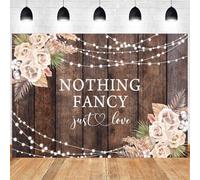 Hnmdmyi 1.5x1.2m Sfondo matrimonio rustico in legno Boho floreale Niente di speciale solo amore Sfondo fotografico Doccia nuziale Decorazioni per la festa di fidanzamento Banner Photo Booth Props