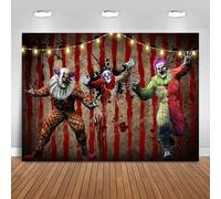 Hnmdmyi 3.6x3m Sfondo Halloween Horror Clown spaventoso sanguinosa mano ragnatela fotografia sfondo bambini adulti famiglia Halloween Party decorazioni Banner Photo Booth Props