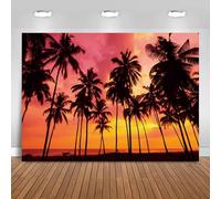 Hnmdmyi 3.6x3m Sfondo Spiaggia Estate Mare Tramonto tropicale Palme Fotografia Sfondo di nozze Baby Shower Compleanno Hawaiian Aloha Luau Decorazioni del partito Banner Photo Booth Props