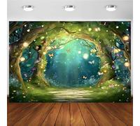 Hnmdmyi 3x2.4m Sfondo foresta incantata Fantastico paese delle meraviglie bosco farfalla fiori albero sfondo fotografico principessa festa di compleanno neonato baby shower decorazioni