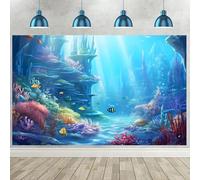 Hnmdmyi 3x2m Sfondo sotto il mare mondo subacqueo oceano blu barriera corallina acquario fotografia Baby Shower bambini ragazzi ragazze compleanno decorazioni Banner Photo Booth Props