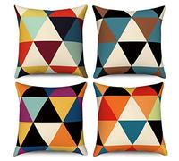 Hnmdmyi Copricuscino Boho 45x45 Set di 4, Colorato Carino Divertimento Estetico Metà Secolo Moderno Copricuscino Decorativo Lino Copricuscino per Divano Letto Giardino Esterno Casa Decorazione