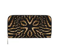 Hnnkloy Africa Wild Zebra Black Gold Stripe, Portafogli in pelle PU, grande capacità, portafoglio con pochette per uomo e donna