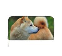 Hnnkloy Akita Inu Bokeh Animali Cani Akita Inu, Portafogli in pelle PU, grande capacità, portafoglio con pochette per uomo e donna