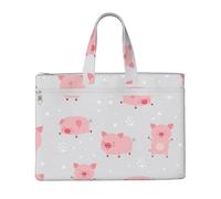 Hnnkloy Allegri e carini maialini,Borsa portadocumenti in tela con cerniera, borsa a mano, valigetta per scuola e ufficio