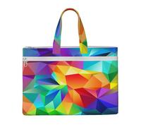 Hnnkloy Arcobaleno geometrico,Borsa portadocumenti in tela con cerniera, borsa a mano, valigetta per scuola e ufficio