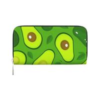 Hnnkloy Avocado su cibi e bevande verdi, Portafogli in pelle PU, grande capacità, portafoglio con pochette per uomo e donna