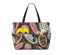 Hnnkloy Baccello di cacao colorato,Borsa da spiaggia di grande capacità, borsa da viaggio a tracolla per donna, borsa a mano impermeabile