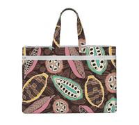 Hnnkloy Baccello di cacao colorato,Borsa portadocumenti in tela con cerniera, borsa a mano, valigetta per scuola e ufficio