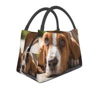 Hnnkloy Basset Hound,Borsa termica portatile, borsa porta pranzo isolata, borsa termica resistente, borsa frigo riutilizzabile