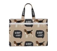 Hnnkloy Bau Beagle,Borsa portadocumenti in tela con cerniera, borsa a mano, valigetta per scuola e ufficio