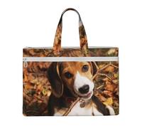 Hnnkloy Beagle carino,Borsa portadocumenti in tela con cerniera, borsa a mano, valigetta per scuola e ufficio