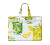 Hnnkloy Bevi un cocktail con ghiaccio al limone,Borsa portadocumenti in tela con cerniera, borsa a mano, valigetta per scuola e ufficio