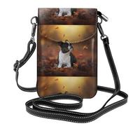 Hnnkloy Boston Terrier Autunno Bokeh Cani,Borsette per cellulari da donna, piccole borse a tracolla - Portafoglio per cellulare in pelle PU con scomparti per carte di credito